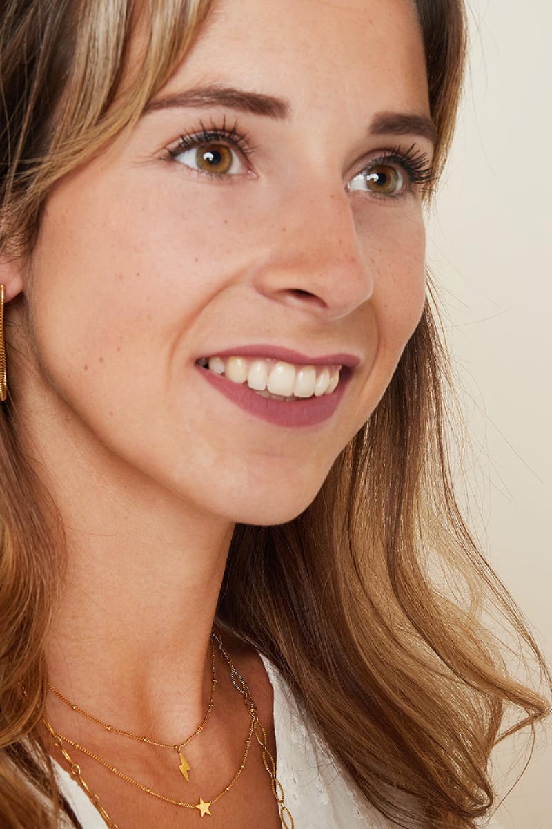 Necklace bolt of lightning Gold Color Stainless Steel