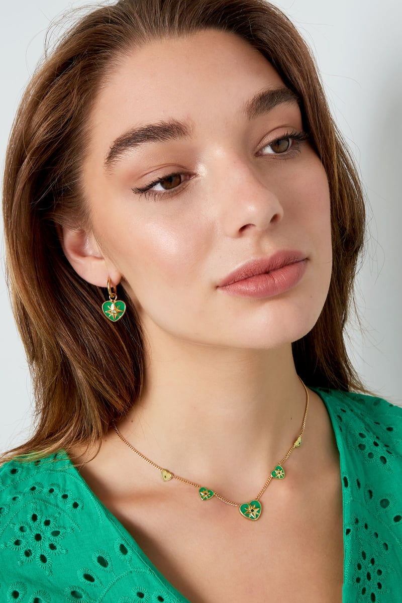 necklace 5 hearts white