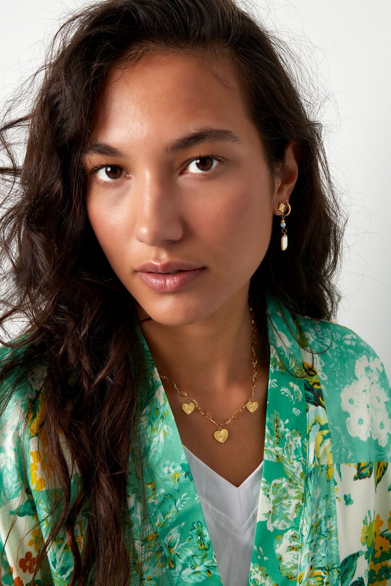 necklace three hearts coins