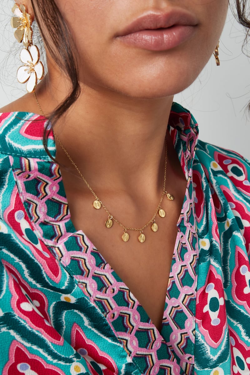 Necklace with coins - Silver Color color