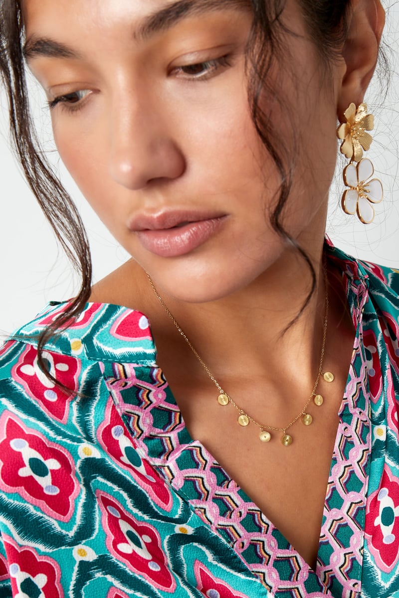 Necklace with coins - Silver Color color