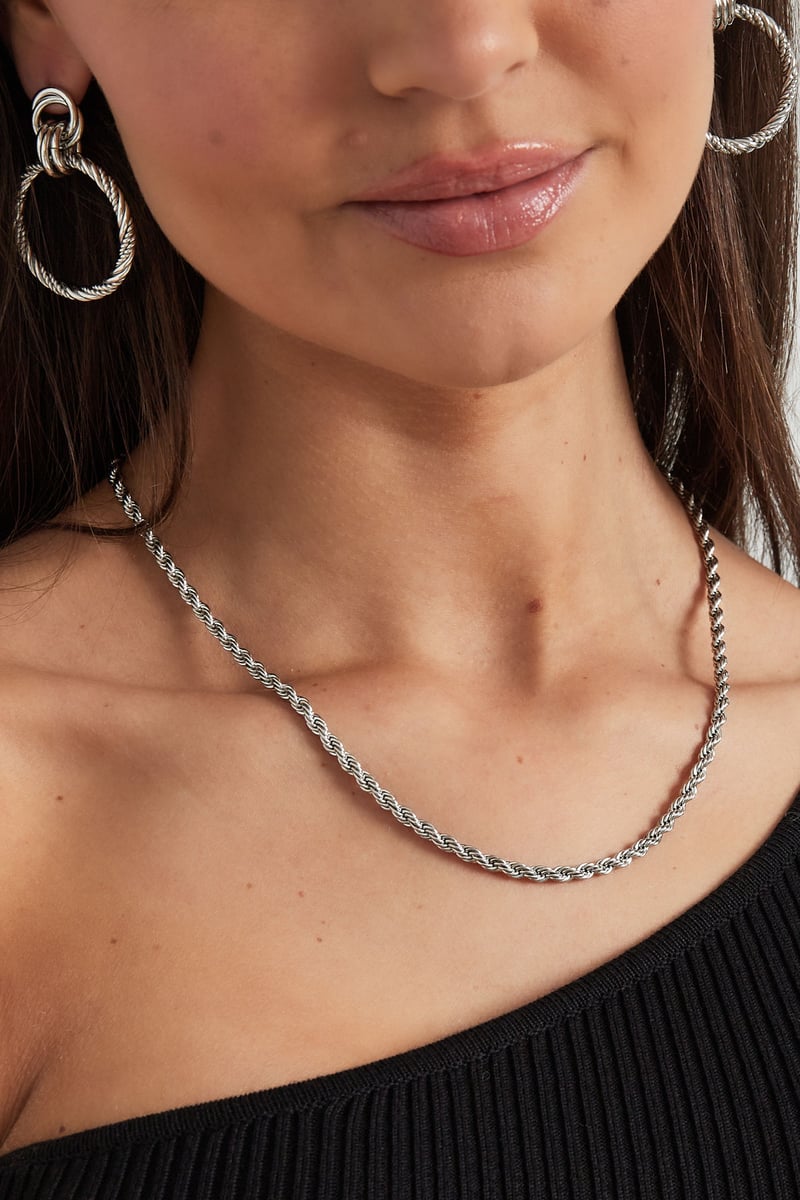 Unisex necklace twisted - Gold Color - 4.5MM