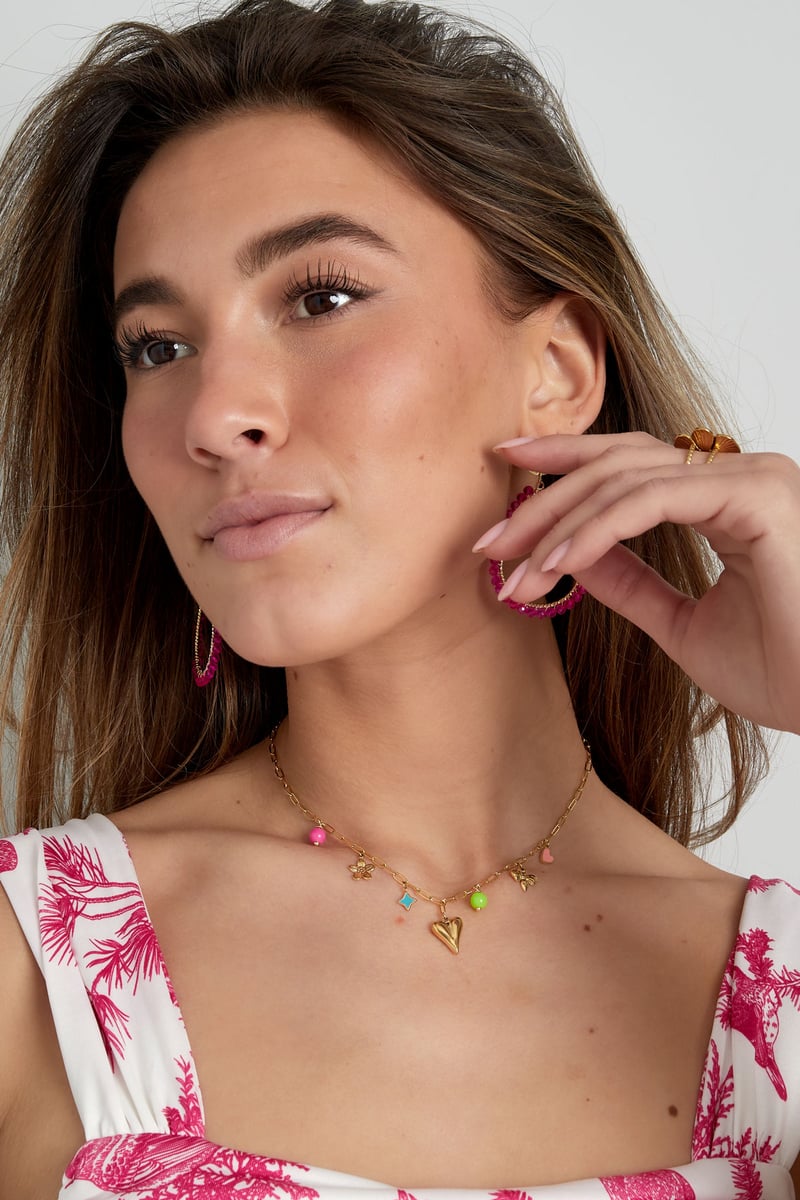 charm necklace with colorful charms