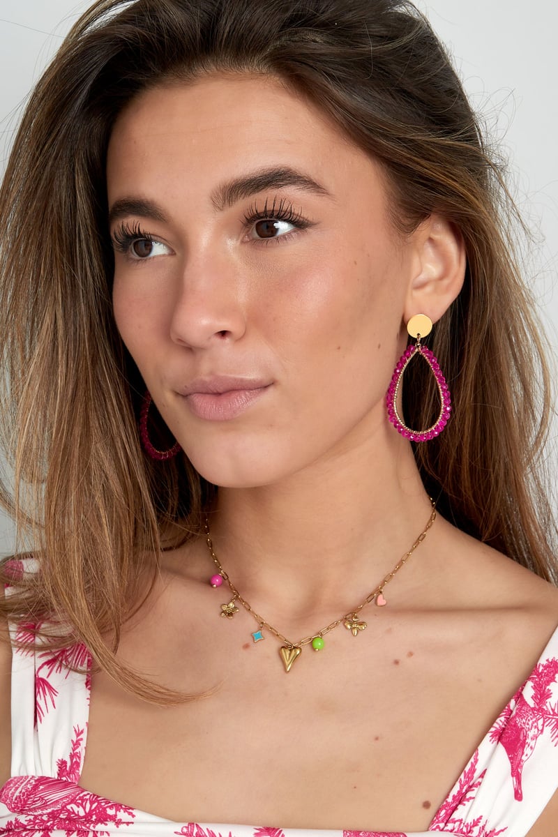 charm necklace with colorful charms