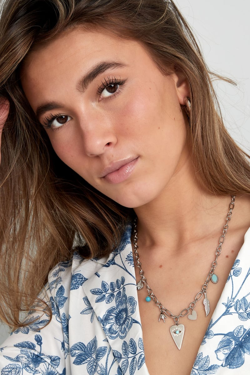 charm necklace with cheerful charms