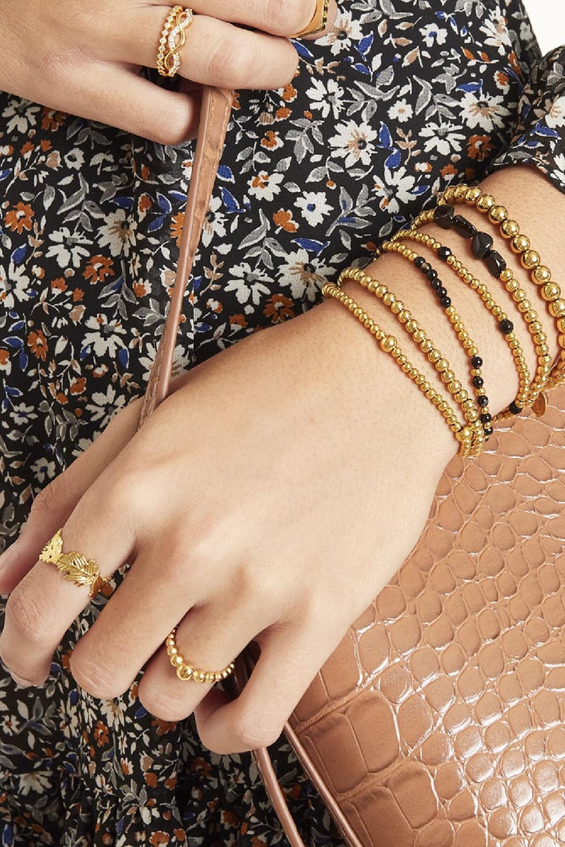 Ring Steel Pearls Silver Color Stainless Steel 16