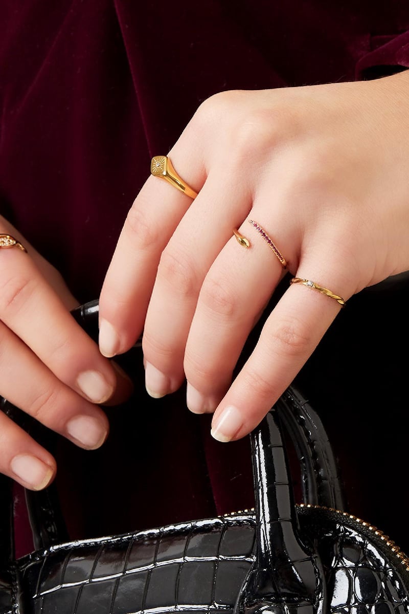 Stainless steel ring twisted Silver Color 16