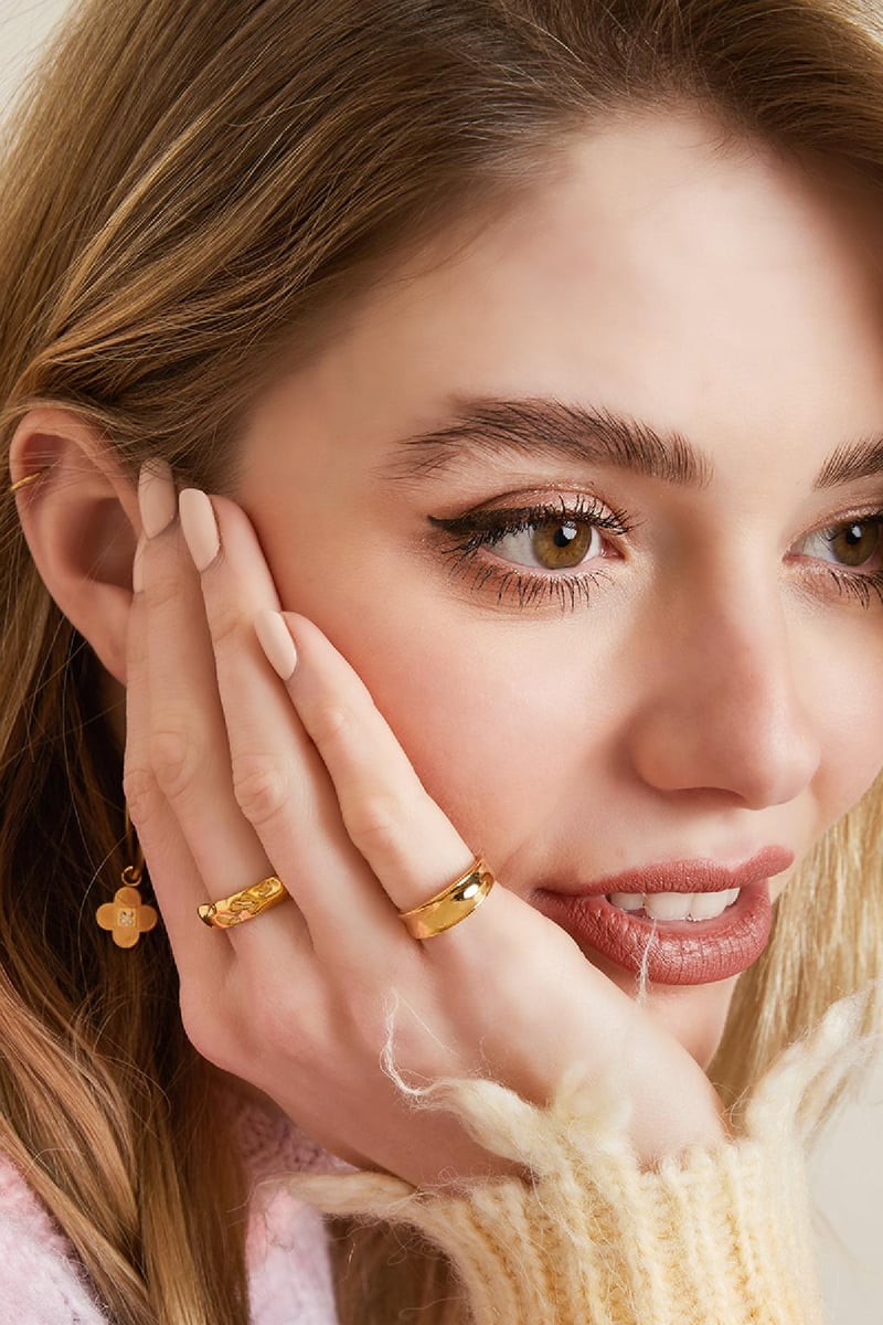 Stainless Steel Ring  Gold Color 15