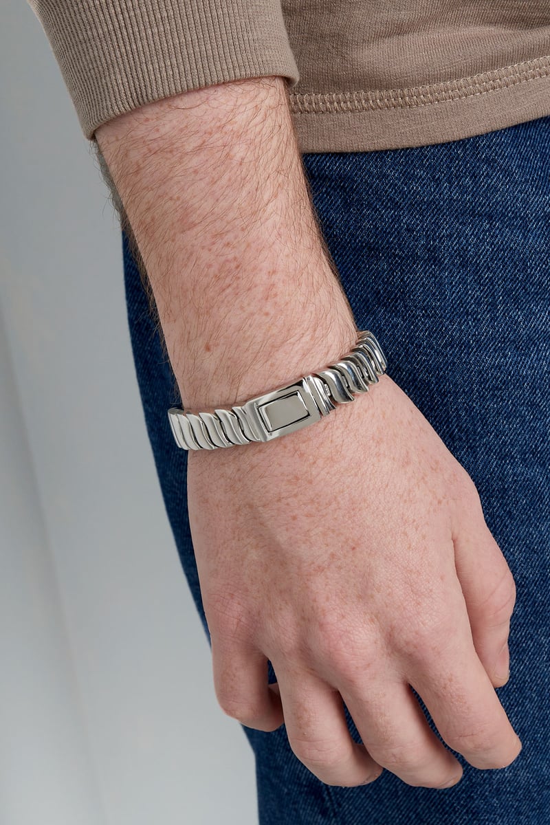 Men's bracelet urban link - Silver Color color