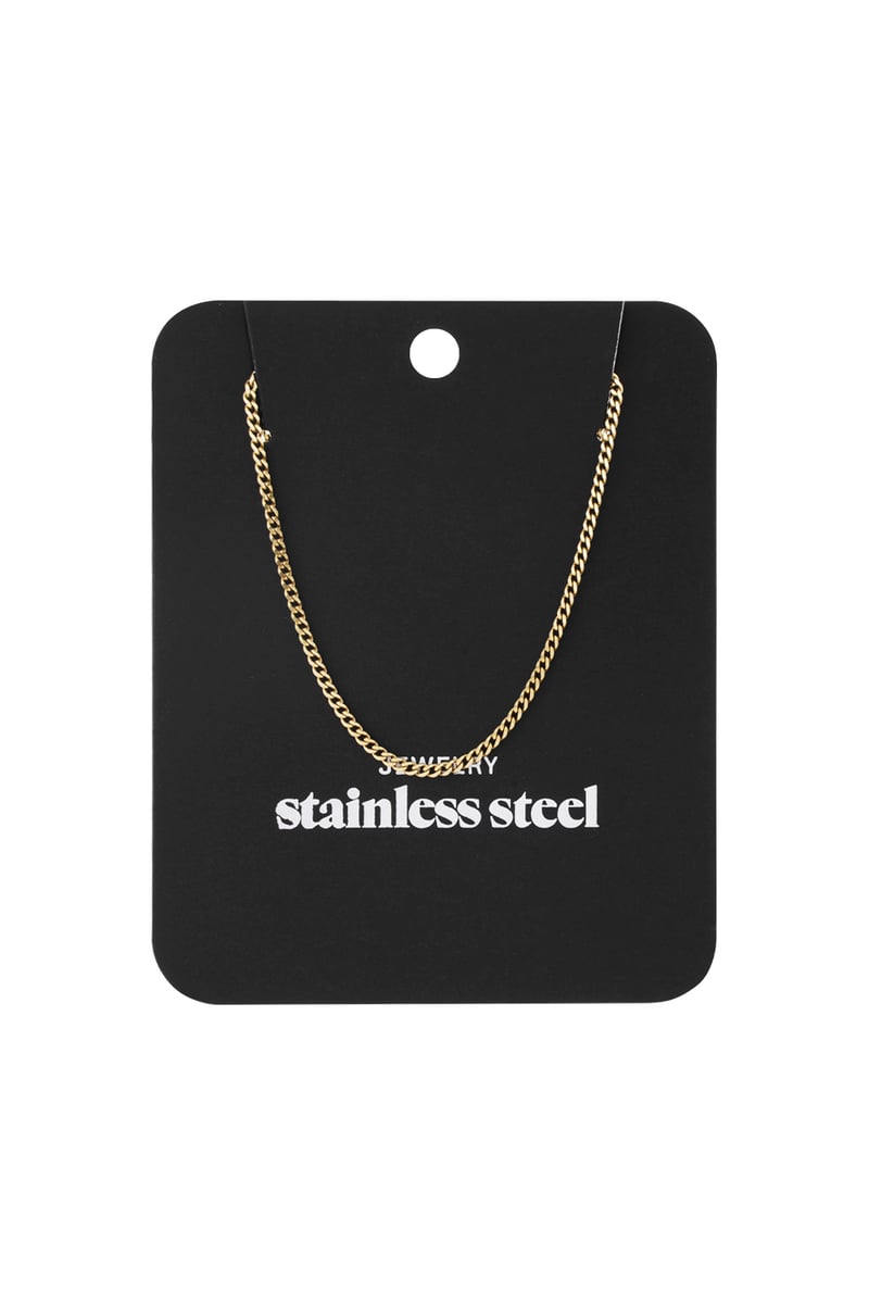 Necklace Tiny Plain Chains Gold Color Stainless Steel