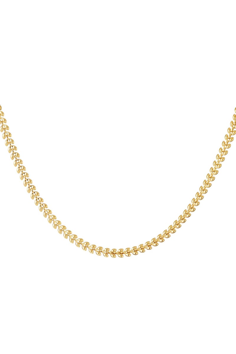Necklace leafs Gold Color Stainless Steel