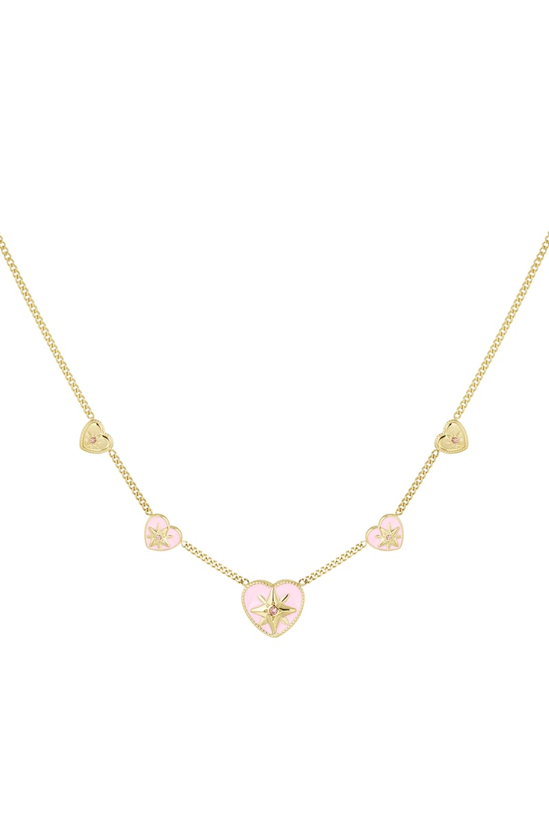 necklace 5 hearts white