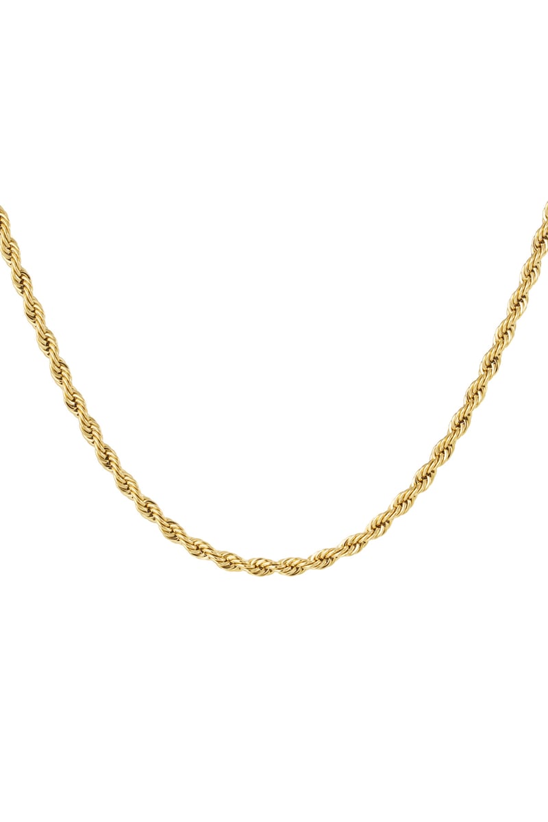 Unisex necklace twisted - Gold Color - 4.5MM