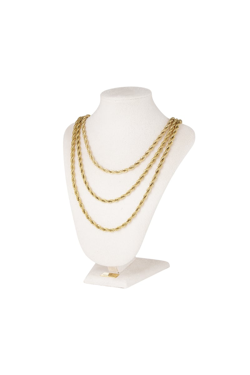 Unisex necklace twisted - Gold Color - 4.5MM