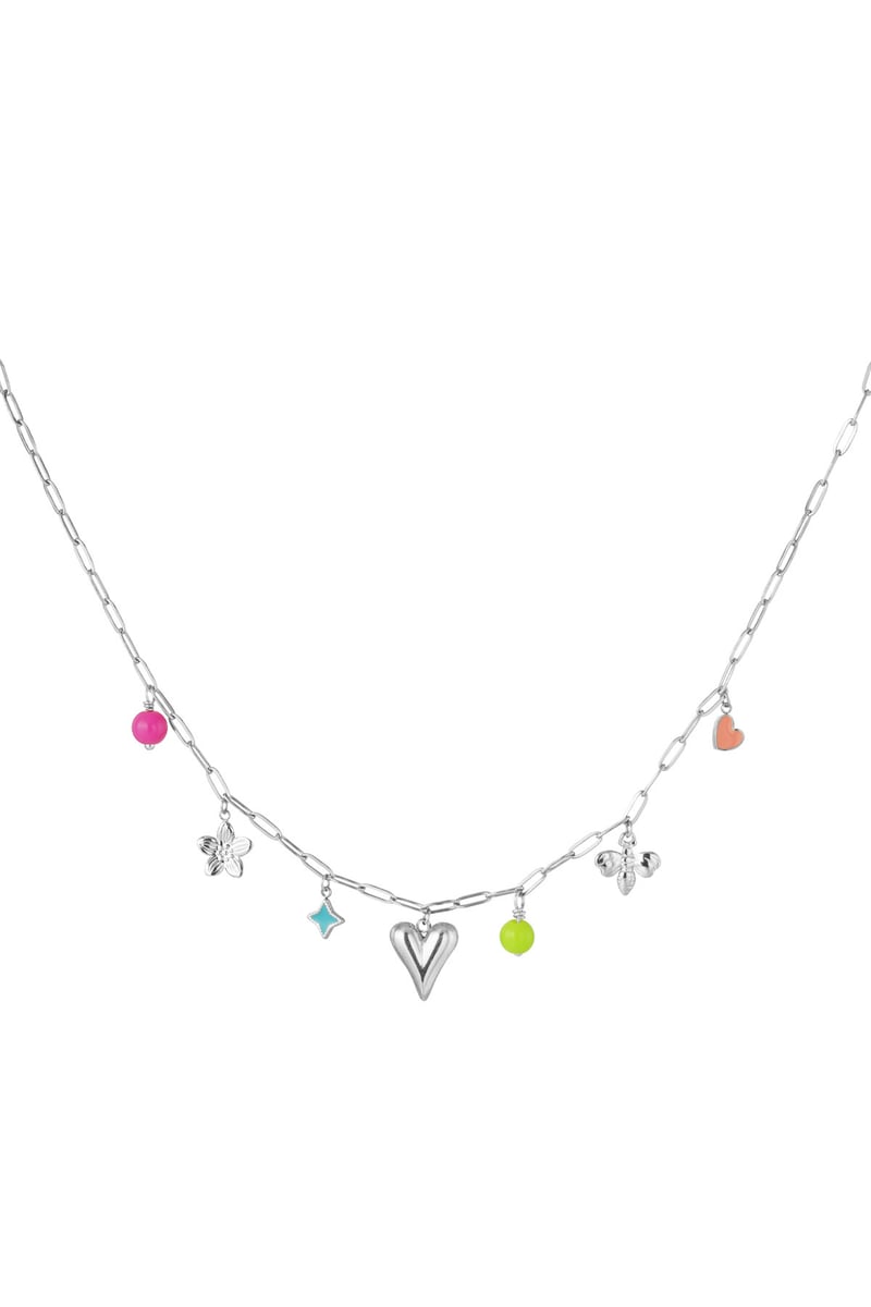 charm necklace with colorful charms