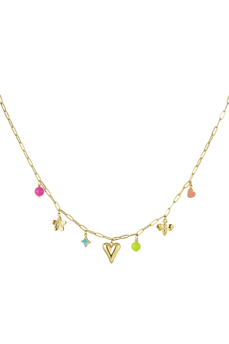 charm necklace with colorful charms