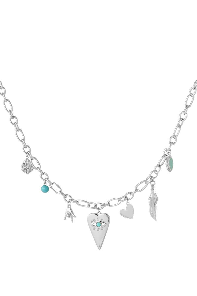 charm necklace with cheerful charms
