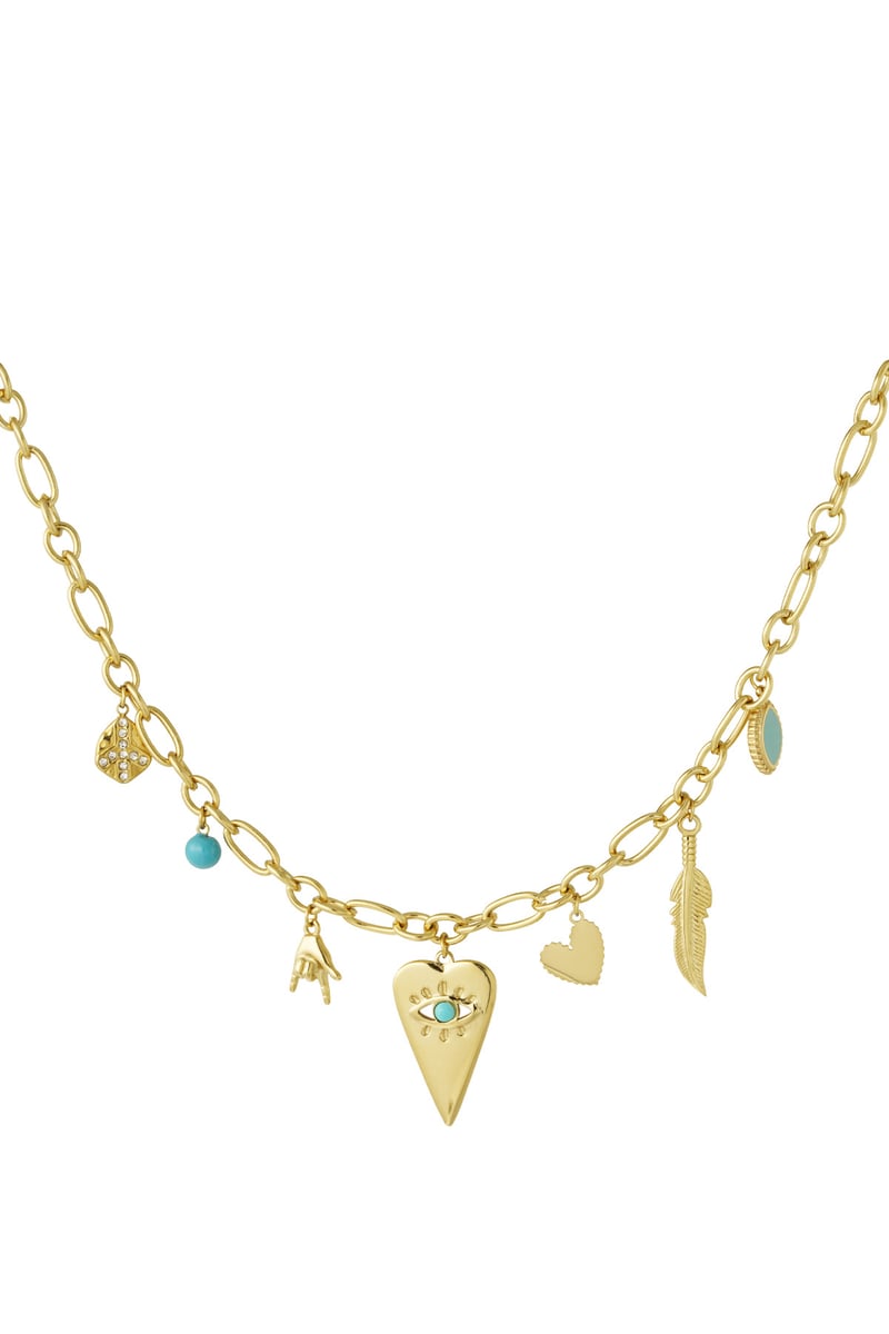 charm necklace with cheerful charms