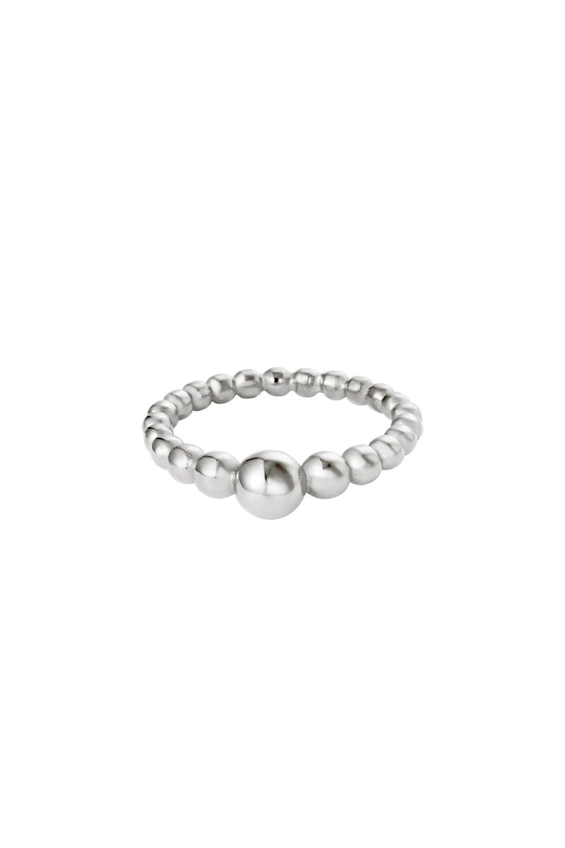 Ring Steel Pearls Silver Color Stainless Steel 16