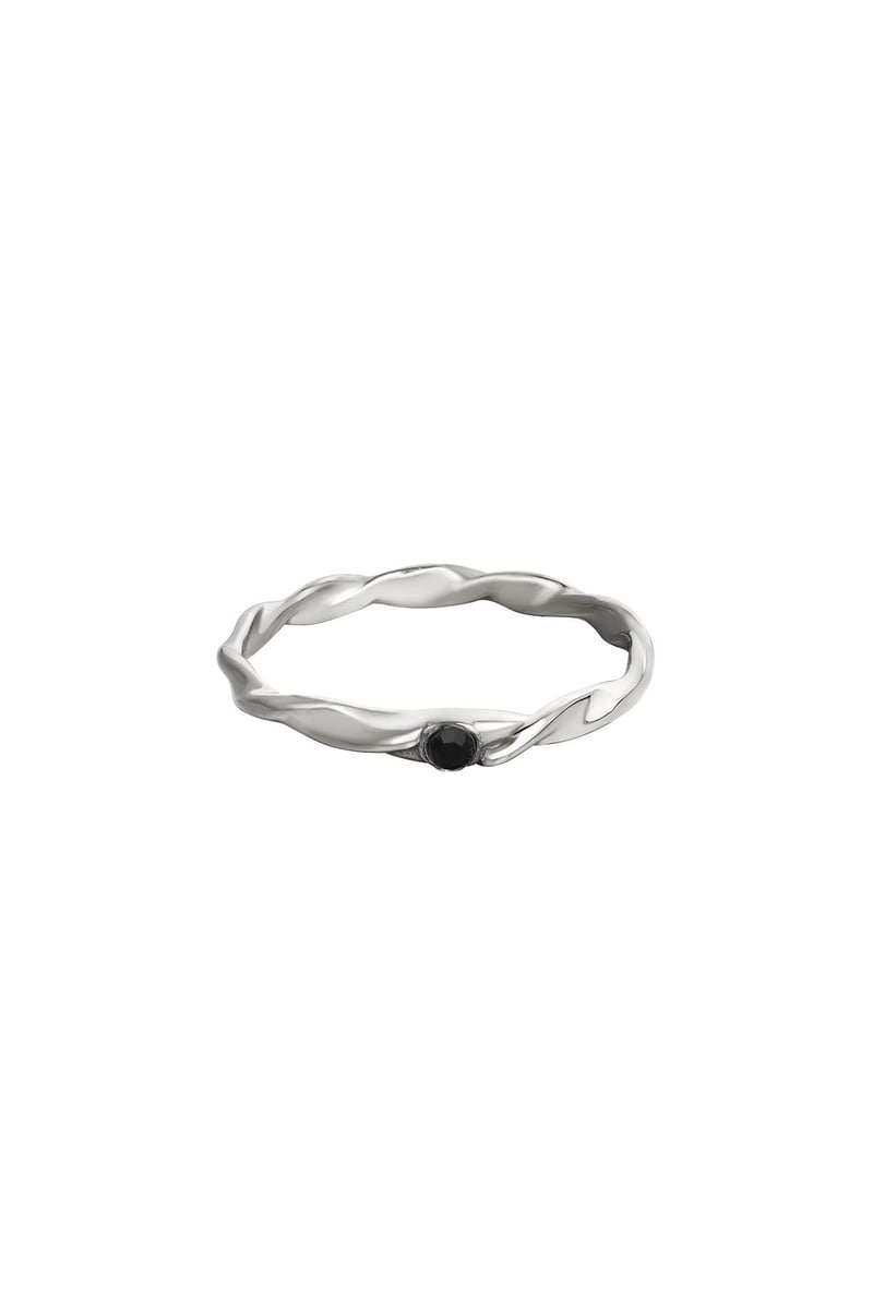 Stainless steel ring twisted Silver Color 16