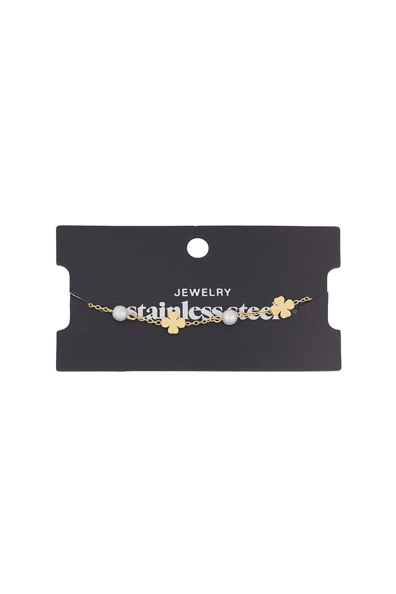 bracelet pearl and clover