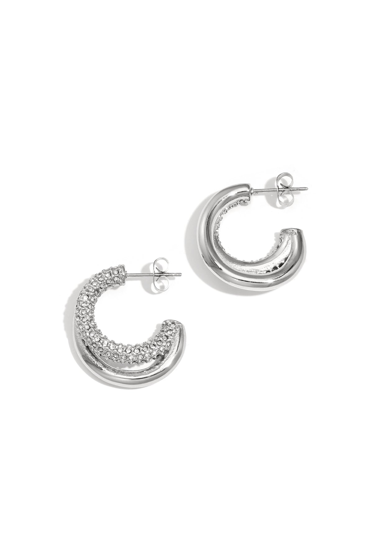 Stainless Steel Hoop Earrings circle Casual Daily Simple Series Women's jewelry